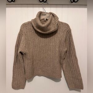 Universal Thread Ribbed Cowl Neck Sweater - Brown